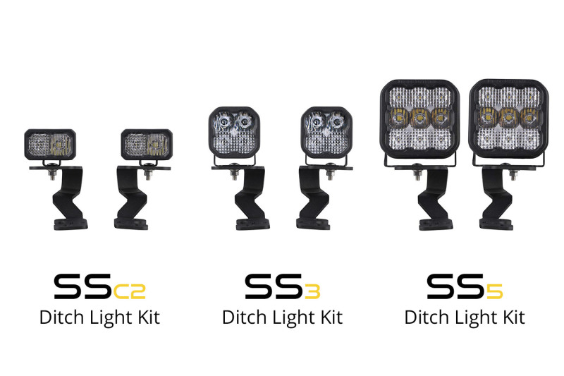 Toyota Tundra LED Ditch Light Kit - Above Hood - Diode Dynamics - SS5 Sport Stage Series - White - `22-`27